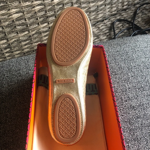Tory Burch Minnie Travel Ballet Flats Spark Gold - Picture 9 of 9